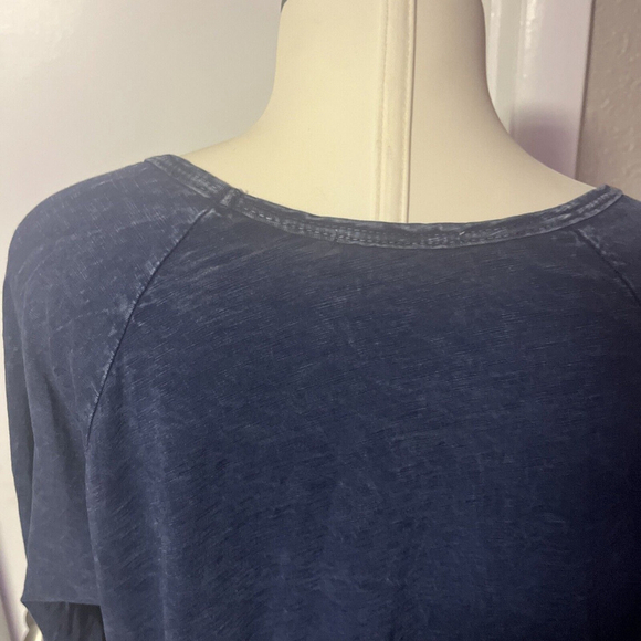 Women’s Blue Floral Blouse By Jess And Jane Asymmetrical Dolman Sleeve - Picture 9 of 14